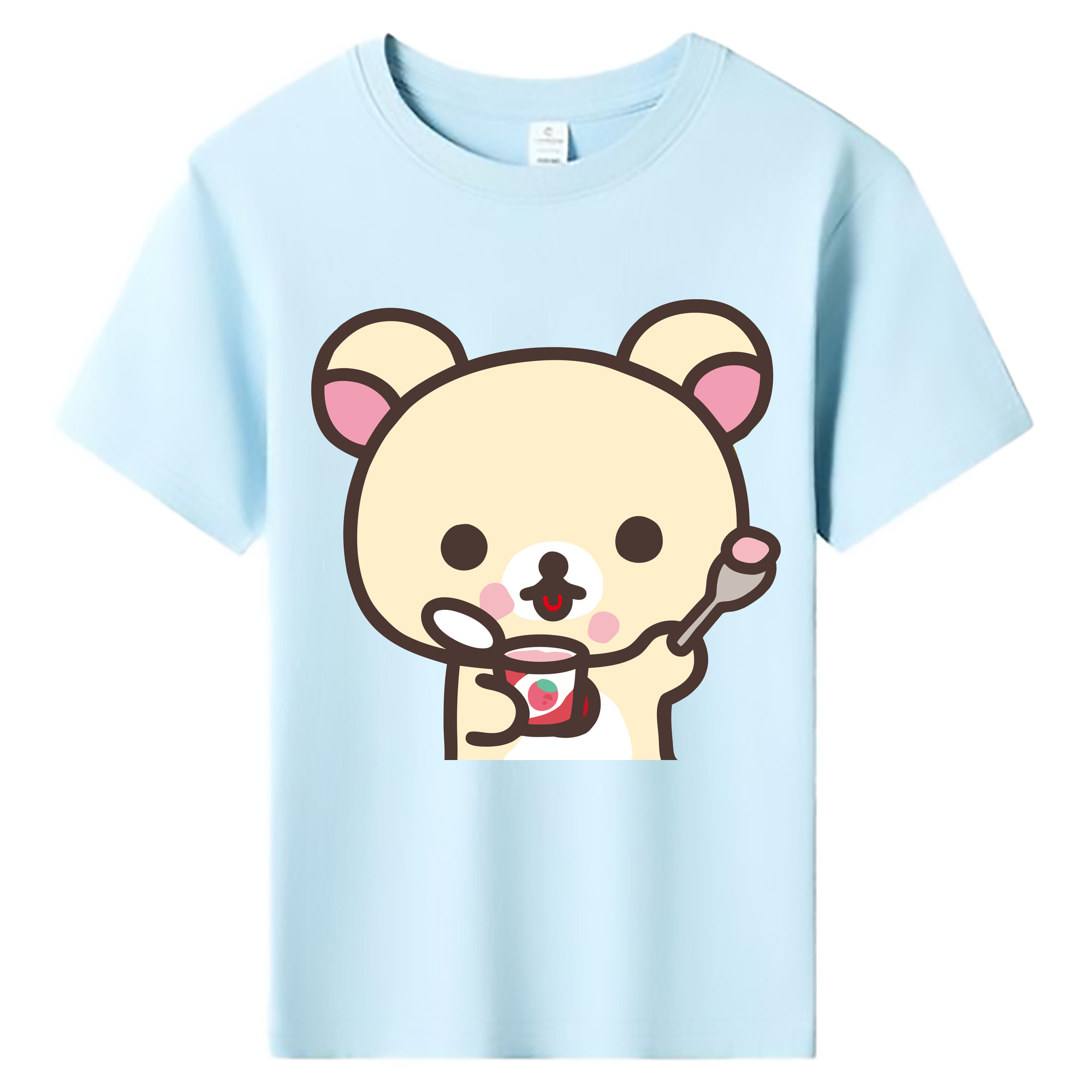 （画像用） リラックマ リラックマ キイロイトリ Rilakkuma Korilakkuma Kiiroitori 綿100％キッズTシャツ（フロントプリント）